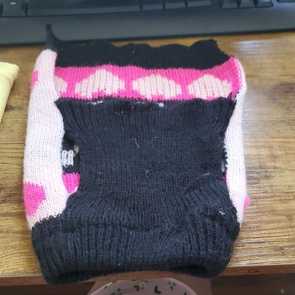 Pink and Black Dog Sweater - Picture 2 of 4